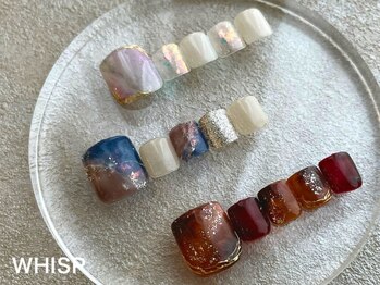 ウィスプ(WHISP)の写真/定額デザインで大人のキラキラネイルもお任せ◎ワンランク上の足元へ♪プチマッサージサービスも好評！
