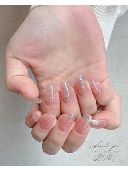 クリーム(Nail Atelier CREAM)/長さだし10本+フラッシュネイル