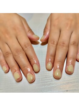 ホワイトネイル 難波店(WHITE NAIL)/パステルイエロー/大人可愛い