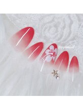たゆ ネイル(たゆnail)/夏グラデハイビスカスネイル