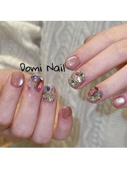 Domi Nail Salon 渋谷店　長さだし/持ち込み/フィルイン/ワンホン/マグネット×キラキラパーツ＊