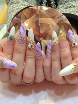 エスフィーネイルサロン ブリーユ(Esfy nailsalon Brille)/パステル大理石エスニックネイル