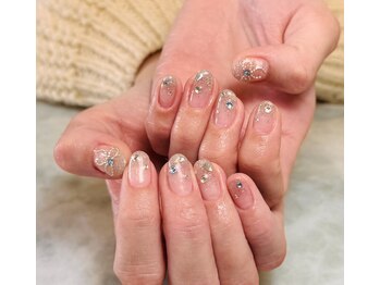 ビジュー×グラデ￥13000