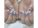 Blue宝石ビジューネイル