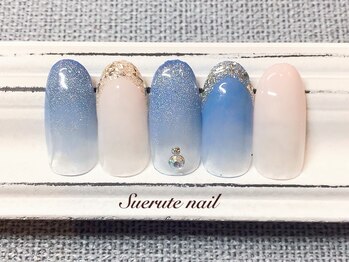 スエルテ ネイルサロン 北千住店/ガラスフレンチネイル ¥8000