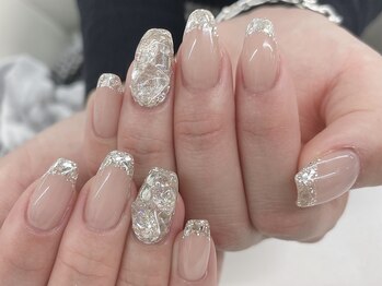 ディーネイル 四条烏丸(D-nail)/【山田】キラキラガラスフレンチ