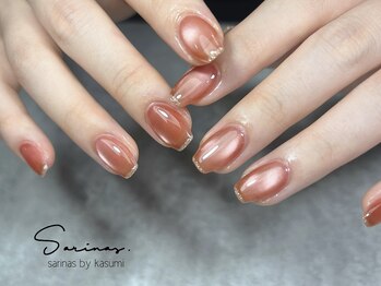 サリナスネイル 西院店(SARINASNAIL)/マグネットにラメフレンチ