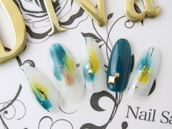 ネイルサロン ディーバ ギンザ(Nail salon Diva GINZA)/グリーンイエローネイル 9500