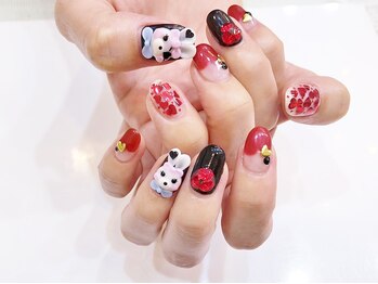ネイルコレクション ピンク(Nail Collection Pink)/ジェル放題10990～★うさぎ３Ｄ