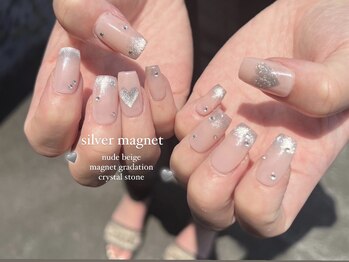 ケリーネイル(kelly nail.)/シルバーマグネットネイル