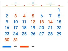 サロン ド ラマン メジロ(Salon de Lamain .mejiro)/2026年3月の営業日／赤色は休日