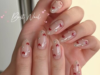 Best Nail 銀座店【ワンホンネイル・スカルプ・パラジェル・上品ジェルネイル】/バレンタインネイル