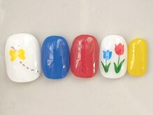 カラ ネイル 中津店(calla nail)/親指にはちょうちょ