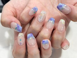 梅雨カラーマーブルフレンチ