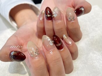 ネイルサロン イントゥ(into_)/秋色 上品 ミラー 定額アート