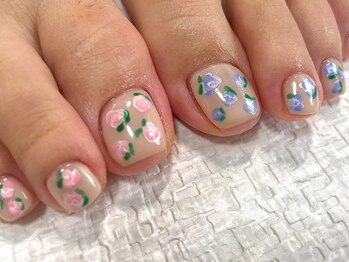 ネイルフロンティア 吉祥寺(NAIL FRONTIER)/C手描き薔薇フット11980円