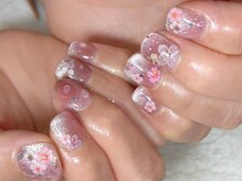 グロスネイル(gloss nail)/ジェルアート/桜ネイル