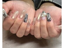 自爪を削らないパラジェルでオリジナルのトレンドネイルを♪