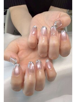 ビュービー ネイル(Beaubie Nail)/マグネットガラスフレンチ　