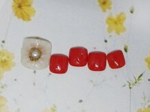 ネイルライフ(NailLife)/ぷっくりお花　フット