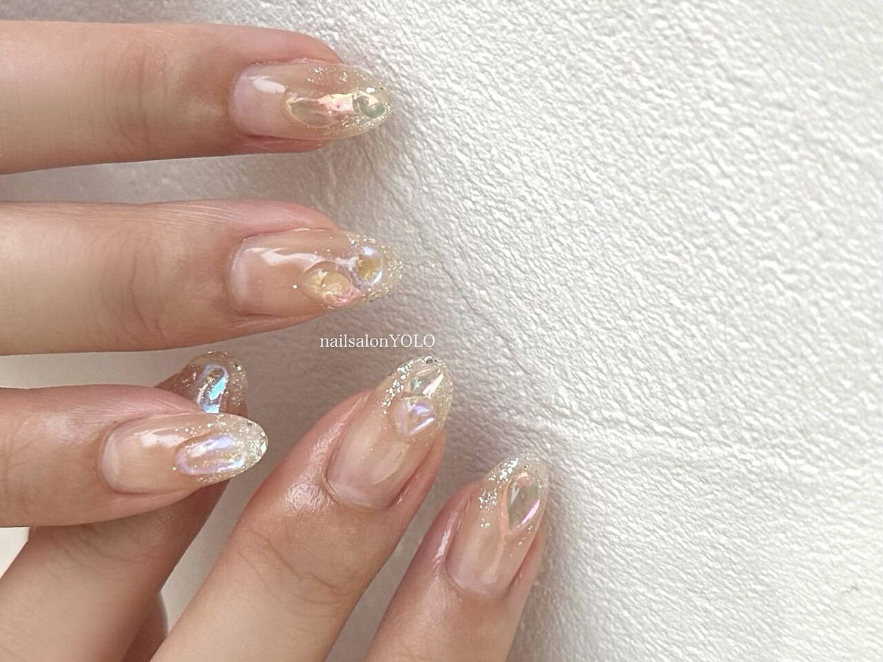 ネイルチップ ニュアンスちゅるん夏ネイルシェルキキララネイル