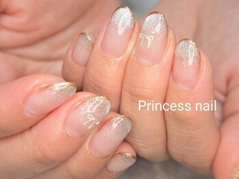 プリンセスネイル(Princess nail)/マグネットグラデ×リボン10000