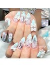 アイスブルーレースネイル