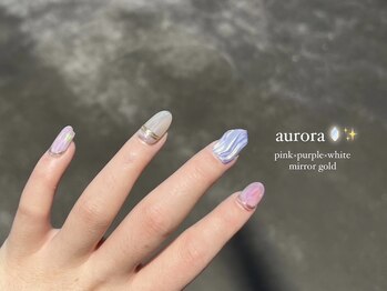 ケリーネイル(kelly nail.)/オーロラフィルムネイル