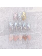 オーブ(AUBE)/塗りかけネイル、ホイルネイル