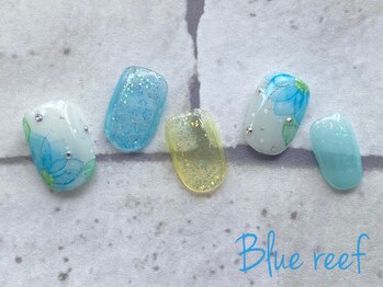ネイルアンドまつげエクステ ブルーリーフ 四谷三丁目店(Blue Reef)/フラワーネイル