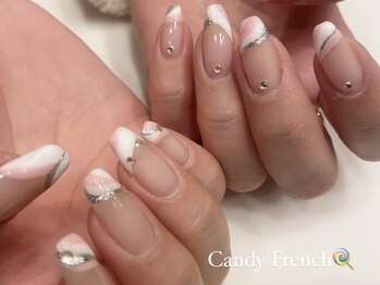 わたしのネイルとよもぎ蒸し/Candy French