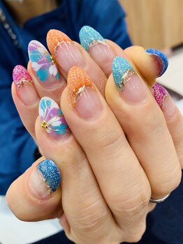 ネイルモア 三軒茶屋店(NAIL moA)/レインボーネイル&シュガー