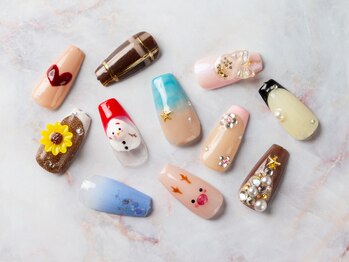 イーキネイル(I-ki nail)の写真/とにかく派手にしたい方オススメ！初めての方も嬉しいリーズナブルなお値段のネイルサロンです♪