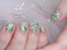 イル 神戸店/グリーン×推し活ネイル