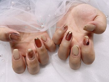 モルフォネイル(Morpho nail)/#ブラウン#ニュアンス#大理石