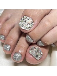 埋め尽くしフットネイル