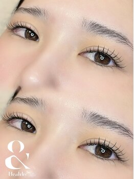 ソワンドブランシュ(Soin de Blanche)の写真/SNSで人気のアンドヘルシー導入☆エクステと自まつ毛が一体化しどの角度から見てもぱっちりとした目元に♪