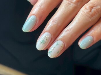 アイネイルズ 梅田店(I nails)/シンプルミラーフラワーバラ