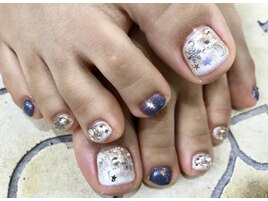 冬のフットネイル[雪の結晶]