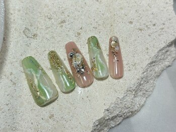 ニュアンスネイル　夏ネイル