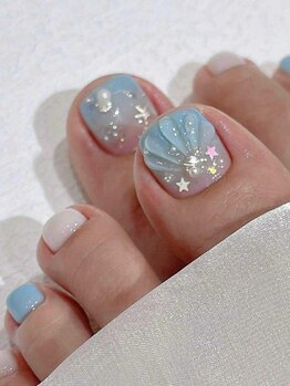 ミンネイルサロン(Min Nails Salon)の写真/足元も可愛くして夏を楽しもう◎《韓国パーツ/シールも豊富にご用意♪》《フット・ワンカラー》60分 5000円