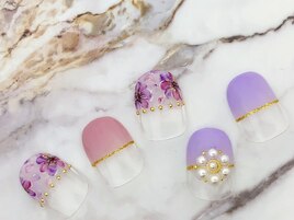 手描き花×ビジュー