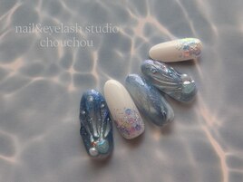 夏ブルーマグ・涼しげネイル