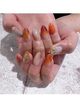 ネイルキュート アンド クールラッシュ 亀有店(nailcute & CoolLash)/オレンジニュアンス