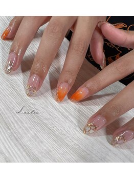 ラウレア(Laulea)/オレンジ×シェルネイル