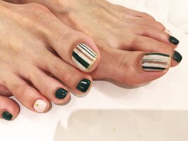 ストライプフットネイル。