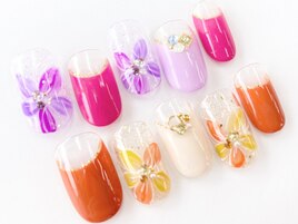 フラワー+逆フレンチ