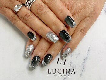 ネイルスタジオ ルキナ(LUCINA)/c-256 ラメフレンチネイル