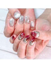 リグネイルスタジオ(Lig nail studio)/赤の大理石ネイル