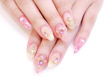 ネイルコレクション ベビーピンク(Baby Pink)/ジェル：ストーン放題☆ハート